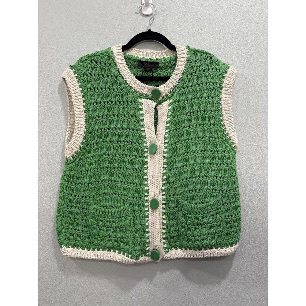 Zara Open Knit Grandma Style Crochet Vest, Women's Medium, NWOT